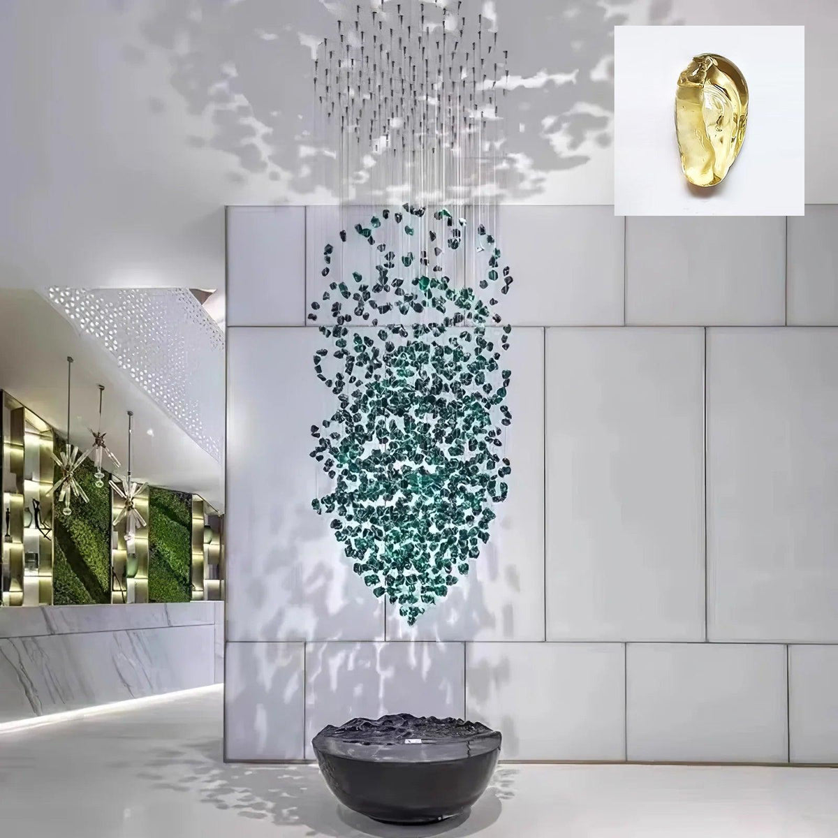 Crystal Stone Crystal Spiral Chandelier