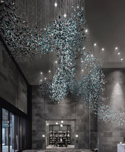 Crystal Stone Crystal Spiral Chandelier