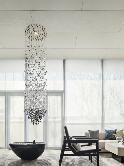 Crystal Stone Crystal Spiral Chandelier