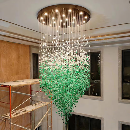 Crystal Stone Crystal Spiral Chandelier
