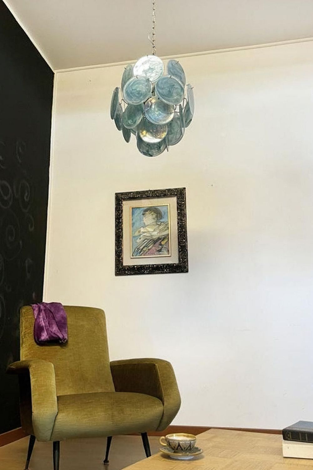 Vintage Art Blue Discs Chandelier - view 7 | everlamps
