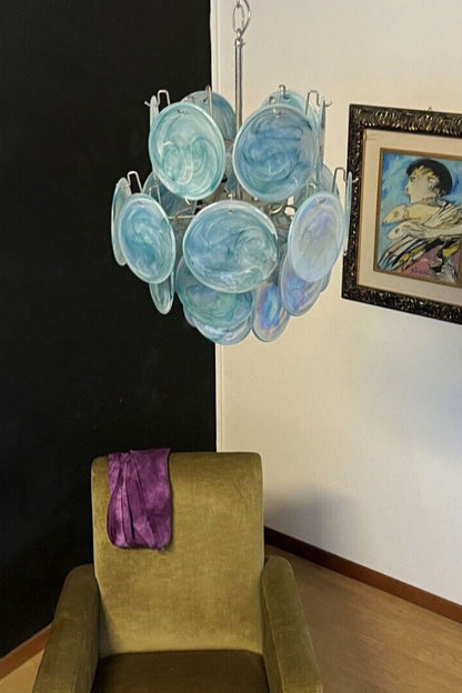 Vintage Art Blue Discs Chandelier - view 9 | everlamps