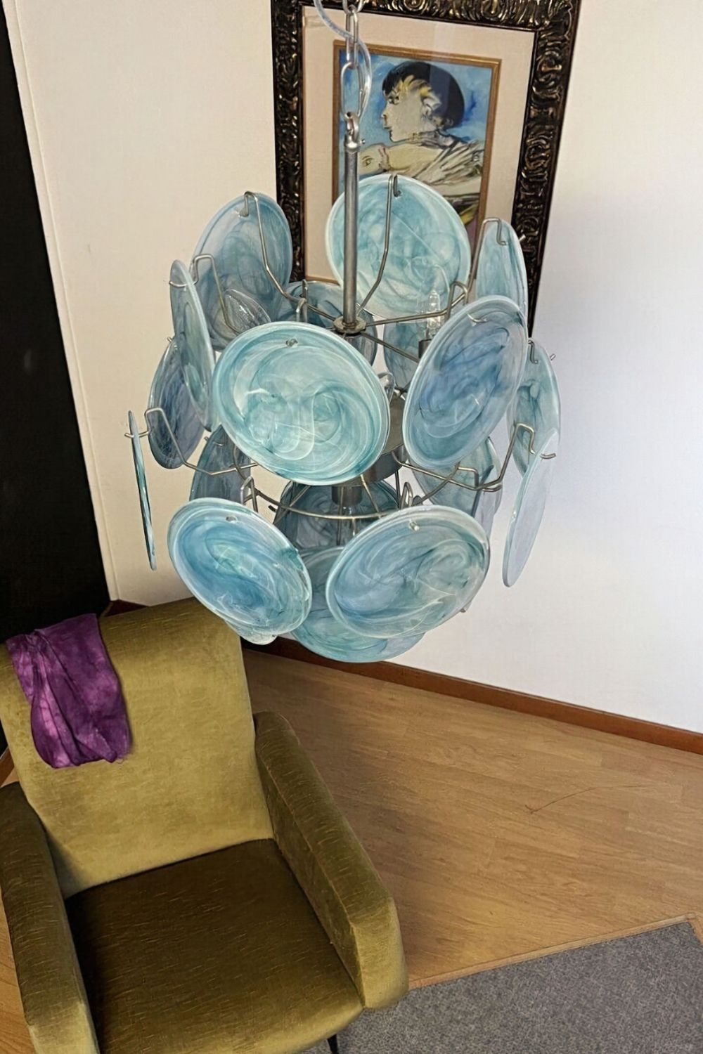 Vintage Art Blue Discs Chandelier - view 12 | everlamps
