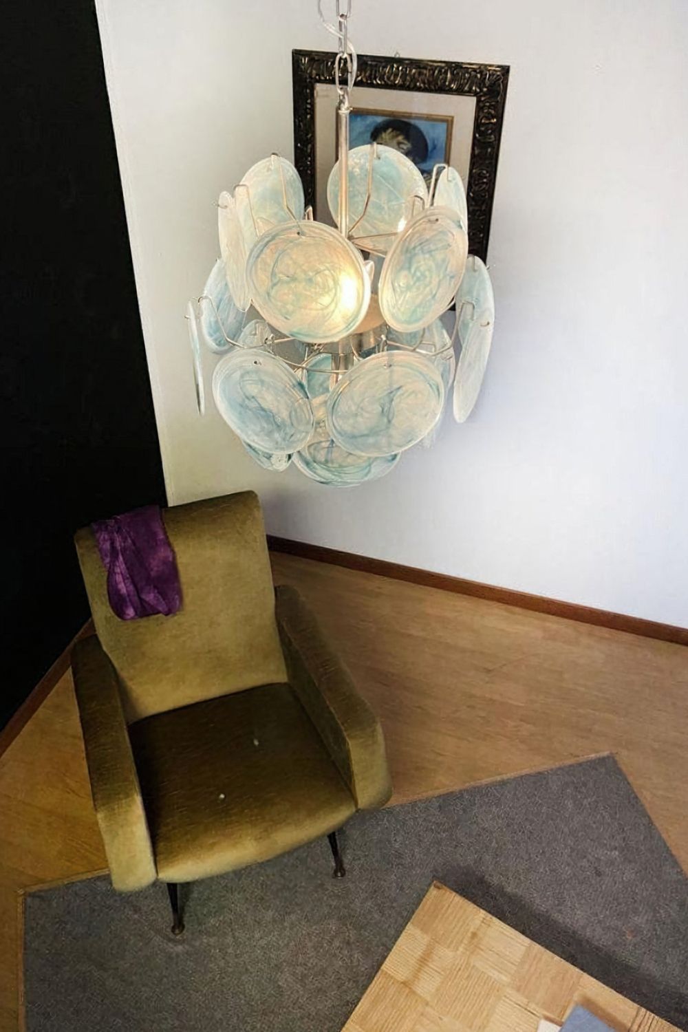 Vintage Art Blue Discs Chandelier - view 10 | everlamps