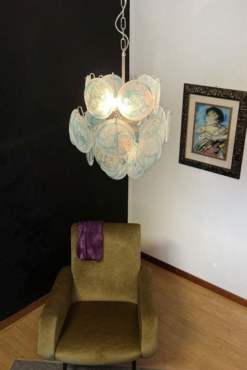 Vintage Art Blue Discs Chandelier - view 11 | everlamps