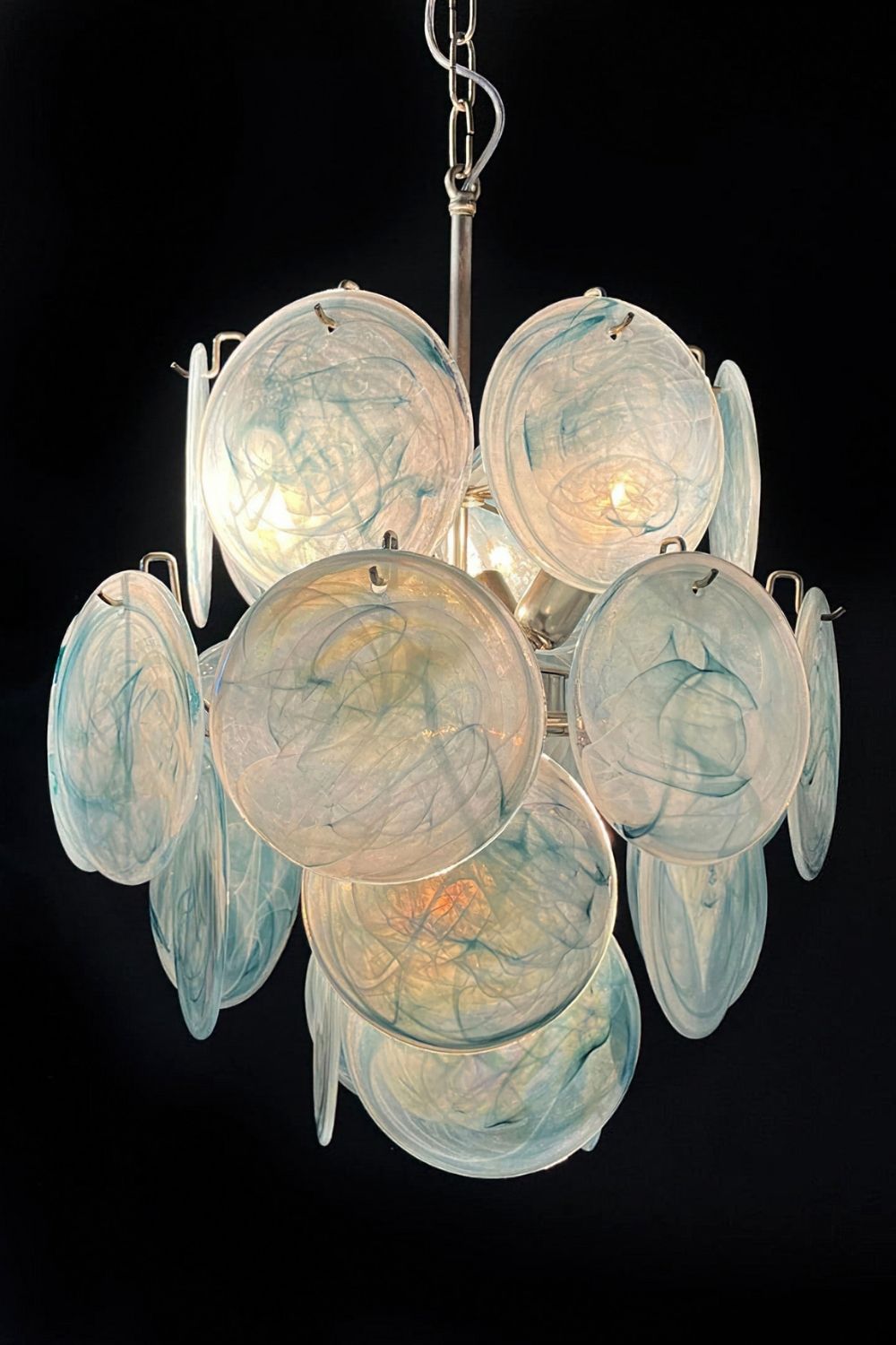 Vintage Art Blue Discs Chandelier - view 18 | everlamps