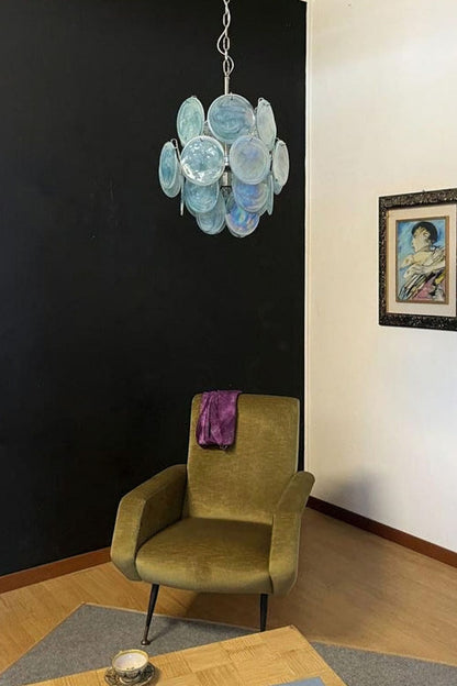 Vintage Art Blue Discs Chandelier - view 6 | everlamps