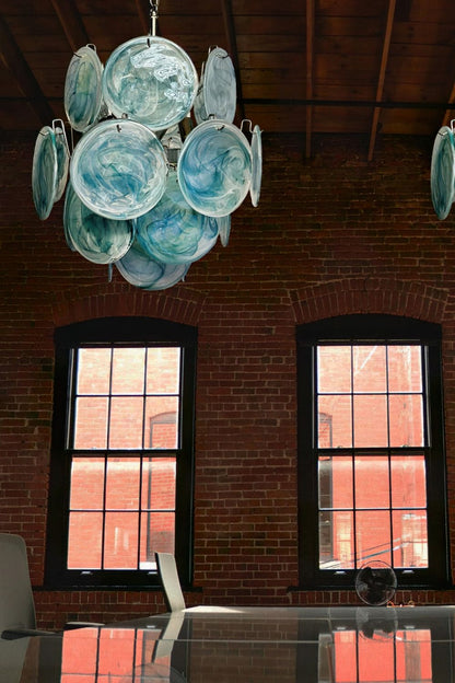 Vintage Art Blue Discs Chandelier - view 13 | everlamps