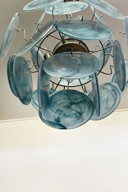 Vintage Art Blue Discs Chandelier - view 20 | everlamps