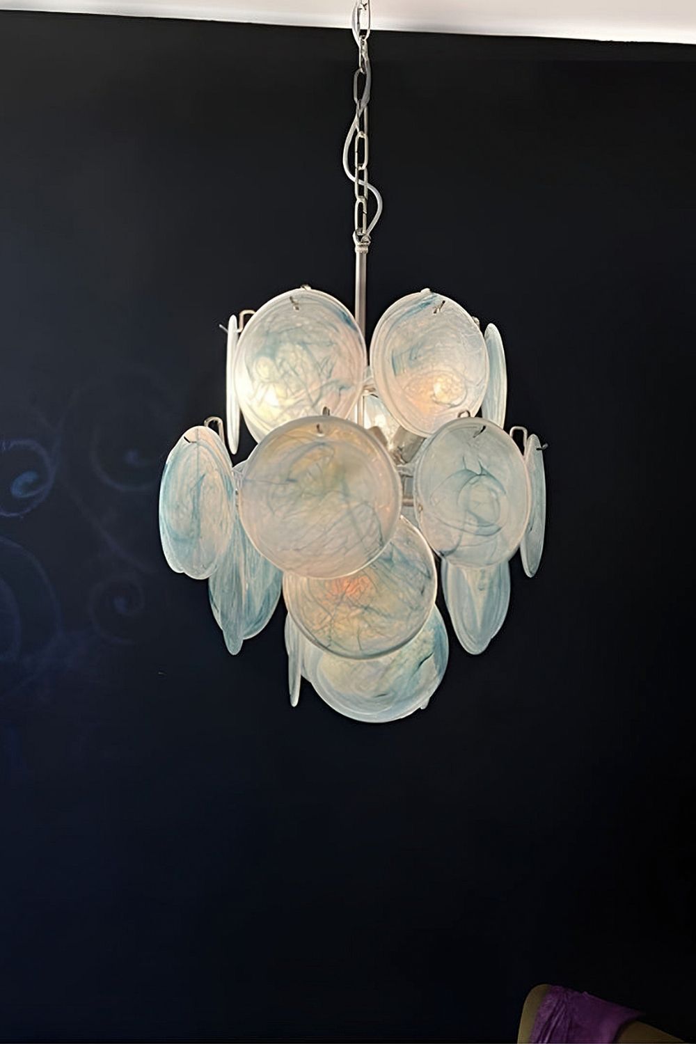 Vintage Art Blue Discs Chandelier - view 17 | everlamps