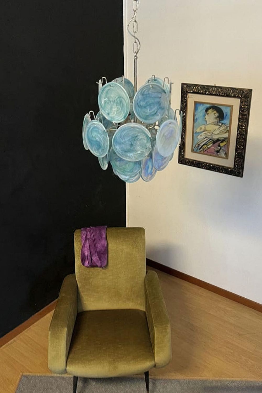 Vintage Art Blue Discs Chandelier - view 8 | everlamps