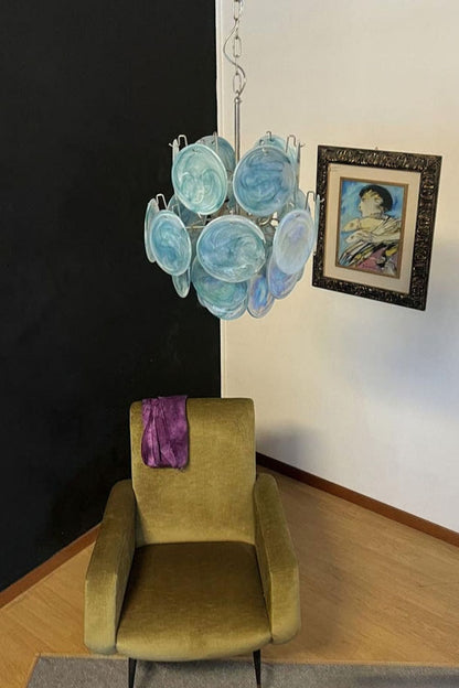 Vintage Art Blue Discs Chandelier - view 8 | everlamps