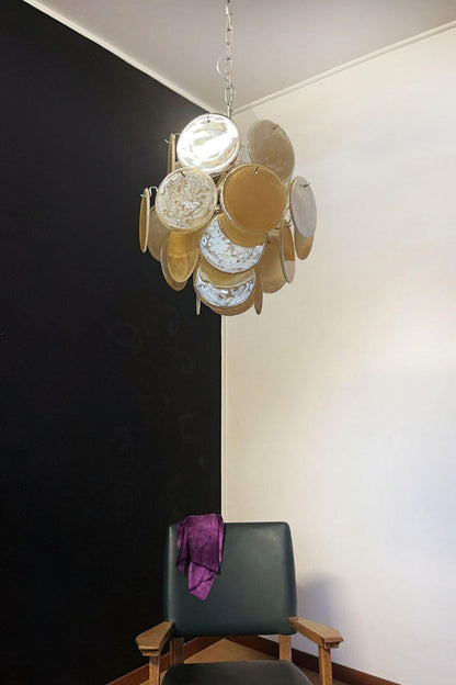 Vintage Art Gold Discs Chandelier - view 11 | everlamps