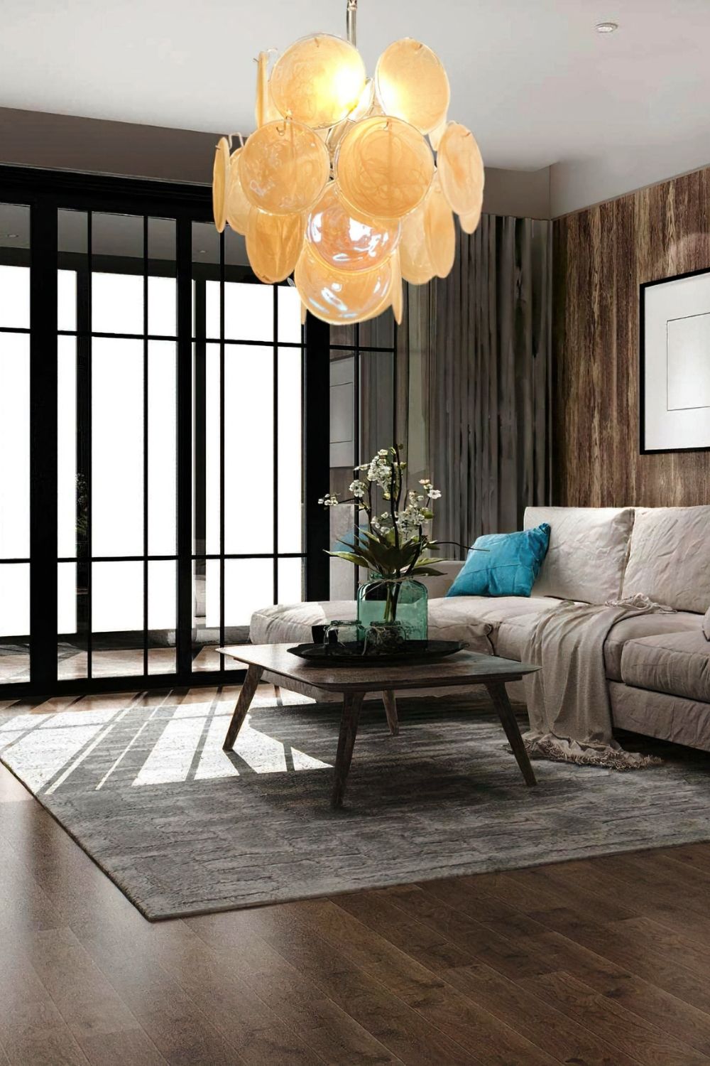 Vintage Art Gold Discs Chandelier - view 5 | everlamps