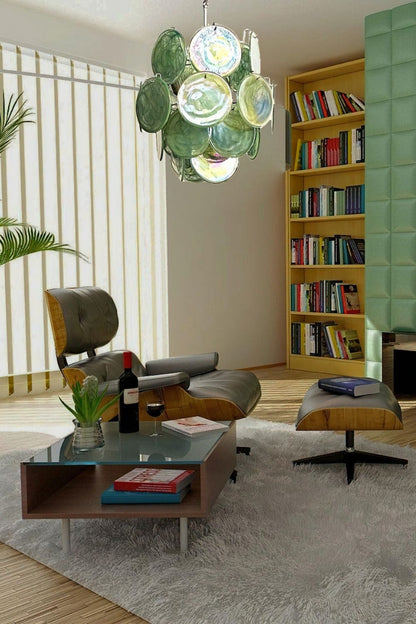 Vintage Art Green Discs Chandelier - view 2 | everlamps