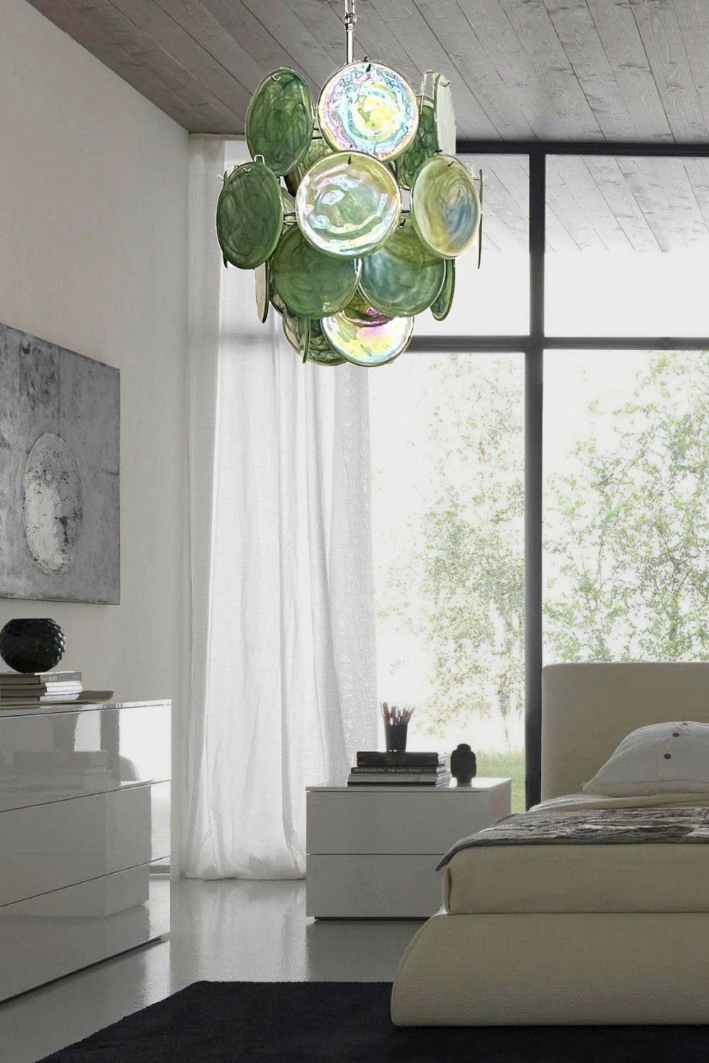 Vintage Art Green Discs Chandelier - view 5 | everlamps