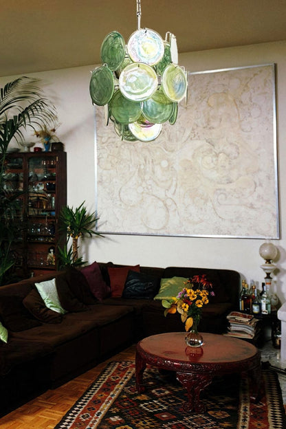 Vintage Art Green Discs Chandelier - view 3 | everlamps