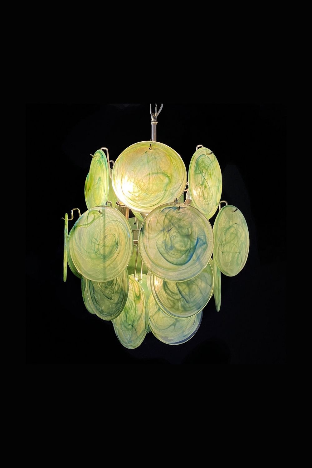 Vintage Art Green Discs Chandelier - view 17 | everlamps