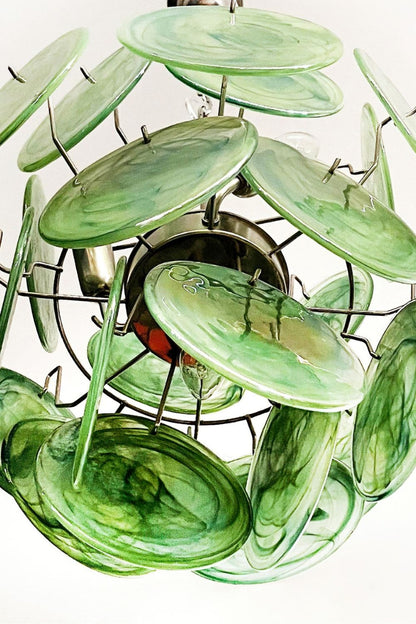 Vintage Art Green Discs Chandelier - view 25 | everlamps