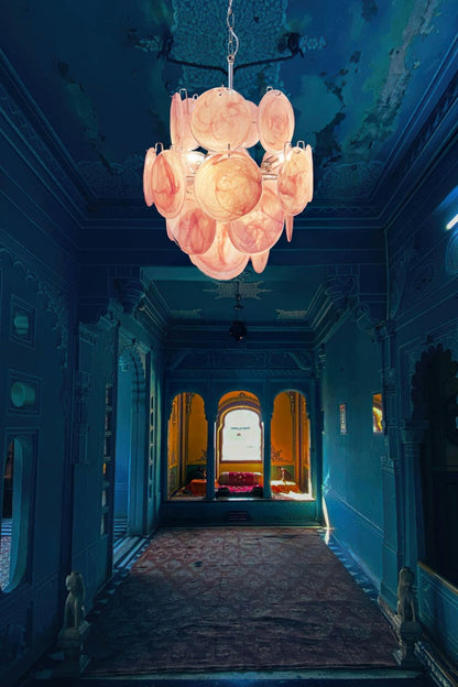 Vintage Art Pink Discs Chandelier - view 2 | everlamps