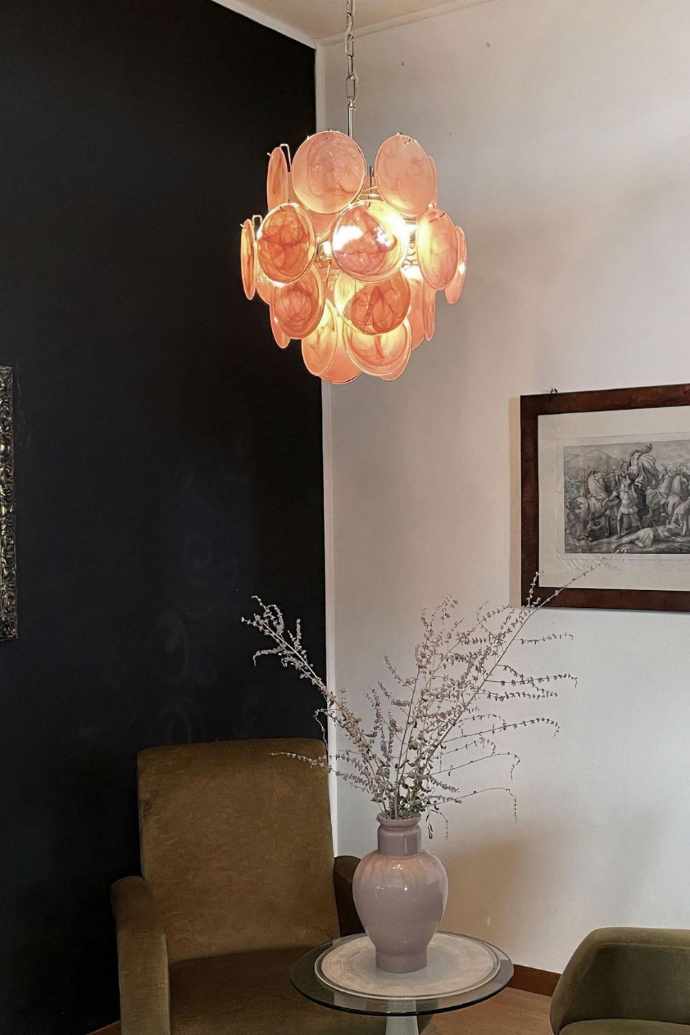 Vintage Art Pink Discs Chandelier - view 9 | everlamps