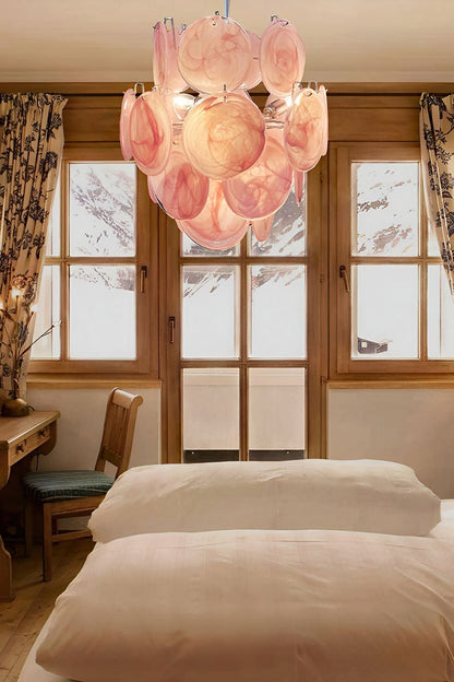 Vintage Art Pink Discs Chandelier - view 3 | everlamps
