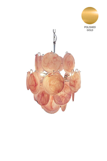 Vintage Art Pink Discs Chandelier - view 25 | everlamps