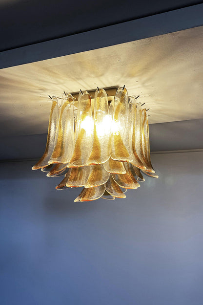 Art Amber Glass Petal Ceiling Light - view 7 | everlamps