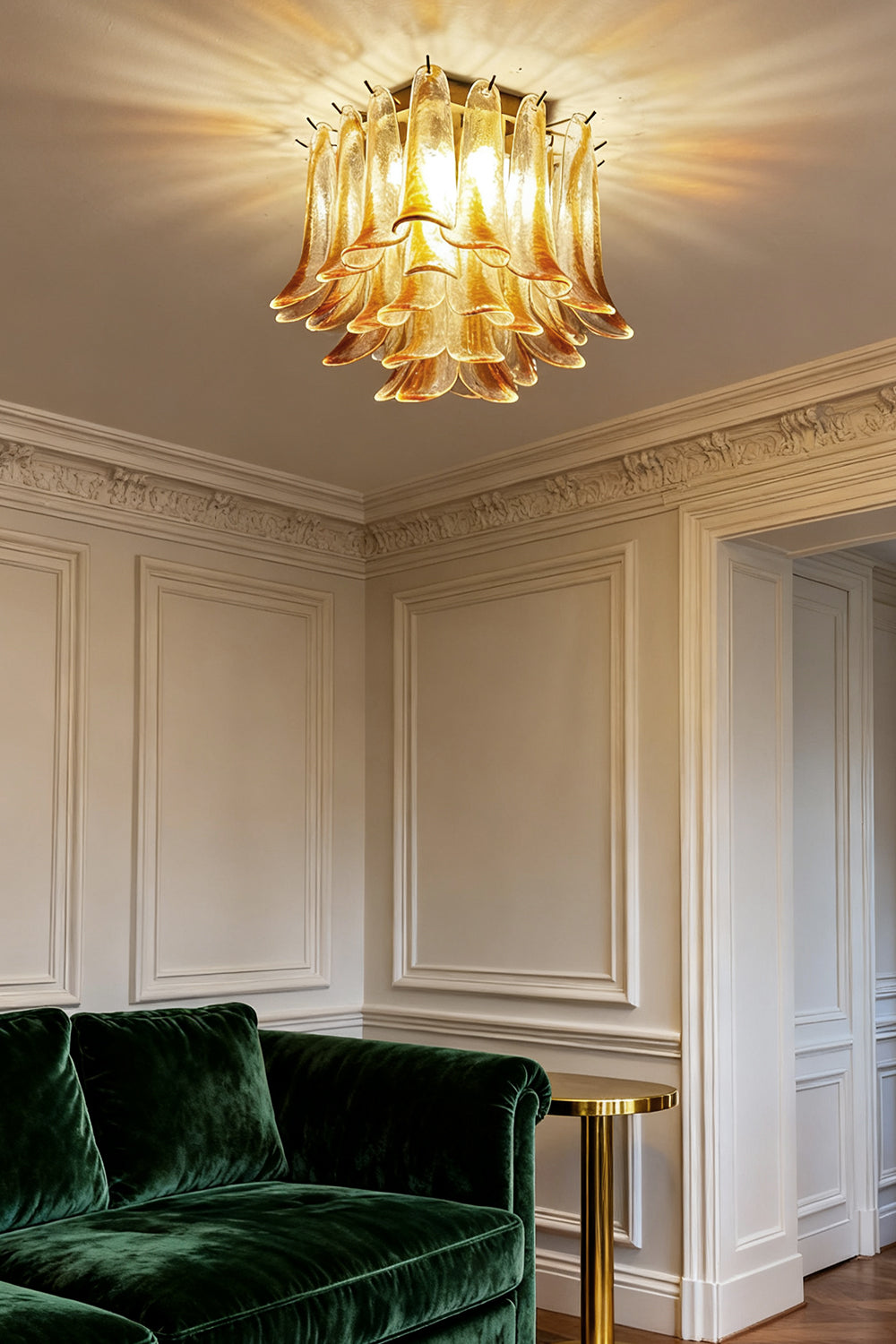 Art Amber Glass Petal Ceiling Light - view 4 | everlamps