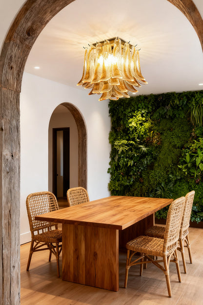 Art Amber Glass Petal Ceiling Light - view 2 | everlamps
