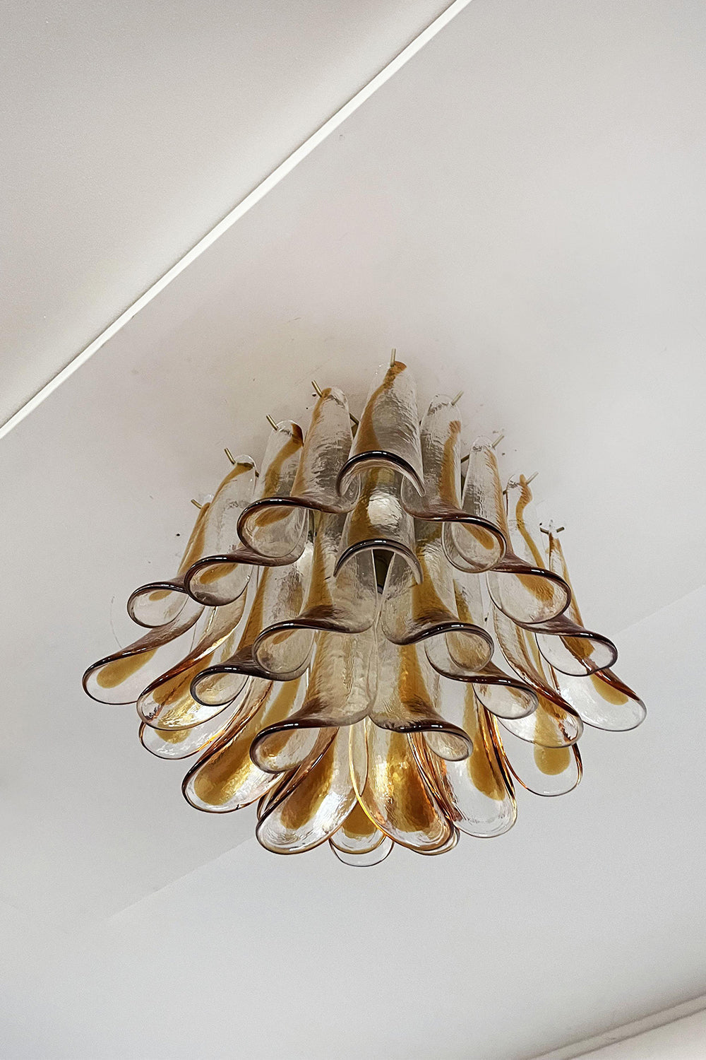 Art Amber Glass Petal Ceiling Light - view 15 | everlamps