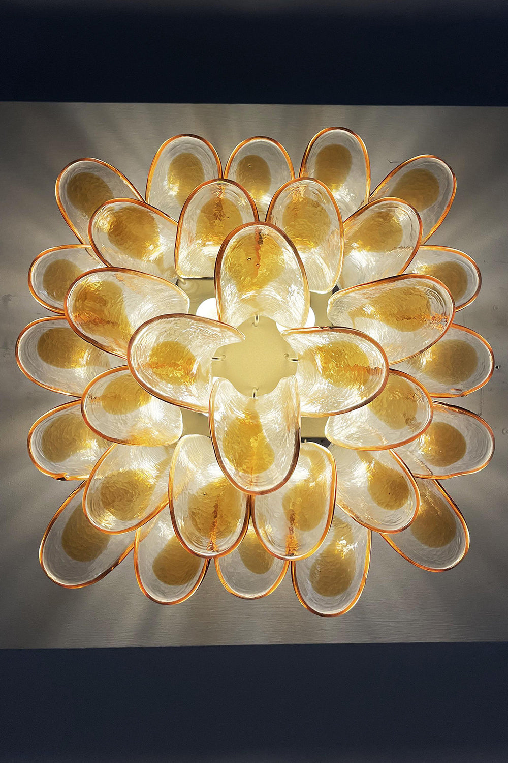 Art Amber Glass Petal Ceiling Light - view 18 | everlamps