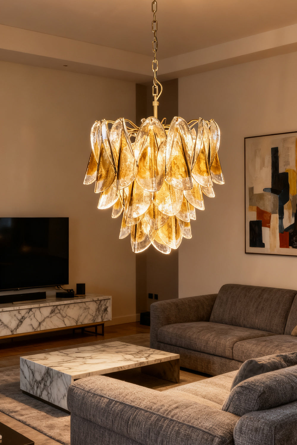 Art Amber  Glass Swallows  Chandelier - view 5 | everlamps