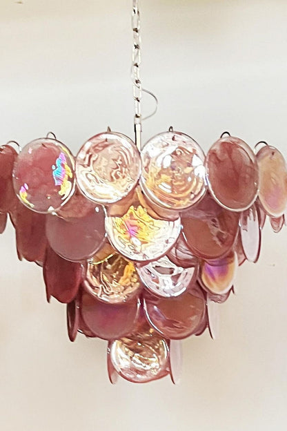 Pink Glass High Quality Art Iridescent Chandelier - view 19 | everlamps