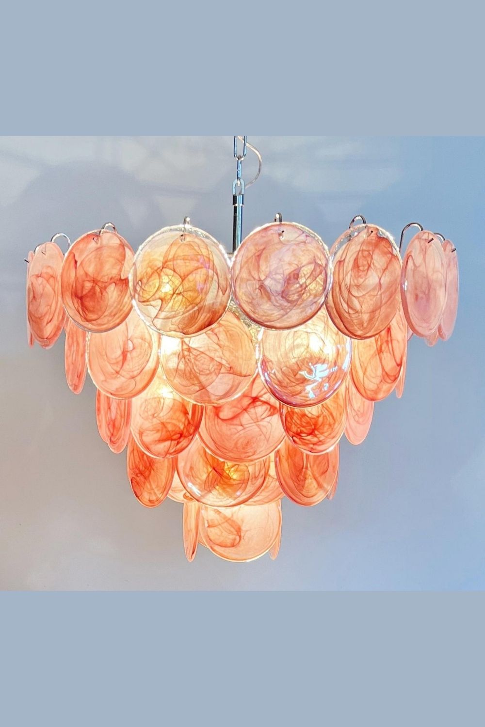 Pink Glass High Quality Art Iridescent Chandelier - view 16 | everlamps