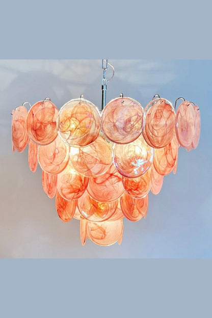 Pink Glass High Quality Art Iridescent Chandelier - view 16 | everlamps