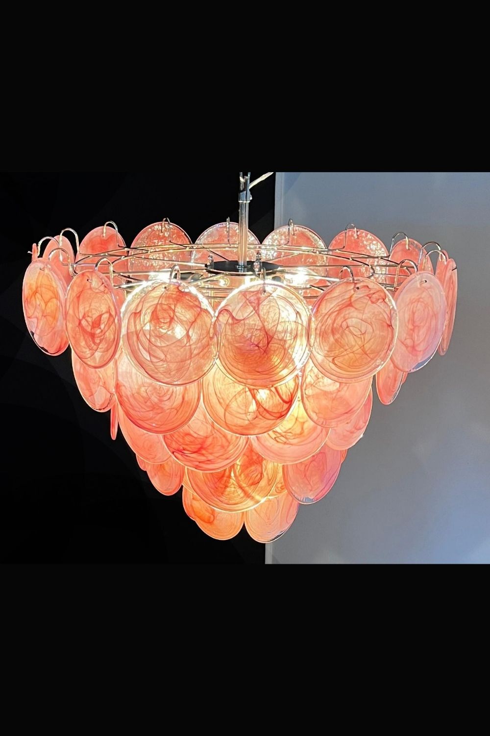 Pink Glass High Quality Art Iridescent Chandelier - view 20 | everlamps