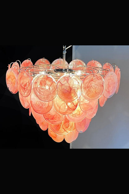 Pink Glass High Quality Art Iridescent Chandelier - view 20 | everlamps