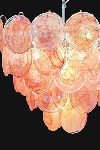 Pink Glass High Quality Art Iridescent Chandelier - view 21 | everlamps
