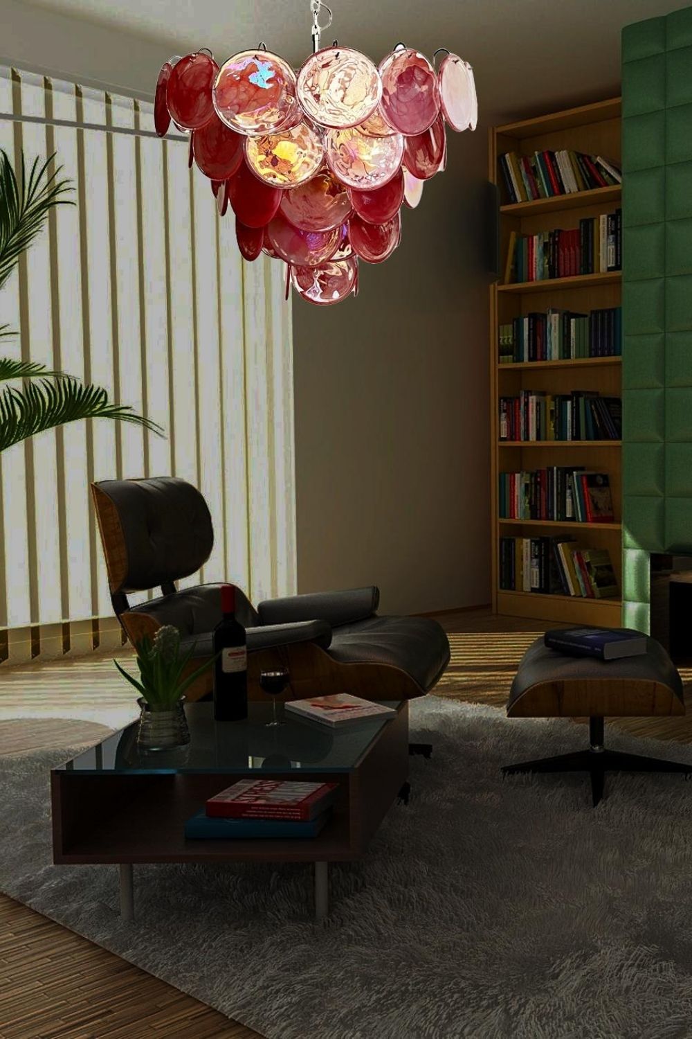 Pink Glass High Quality Art Iridescent Chandelier - view 14 | everlamps