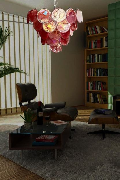 Pink Glass High Quality Art Iridescent Chandelier - view 14 | everlamps