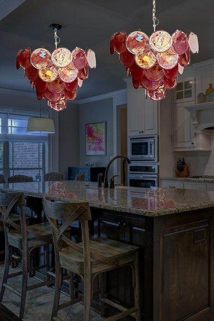 Pink Glass High Quality Art Iridescent Chandelier - view 15 | everlamps