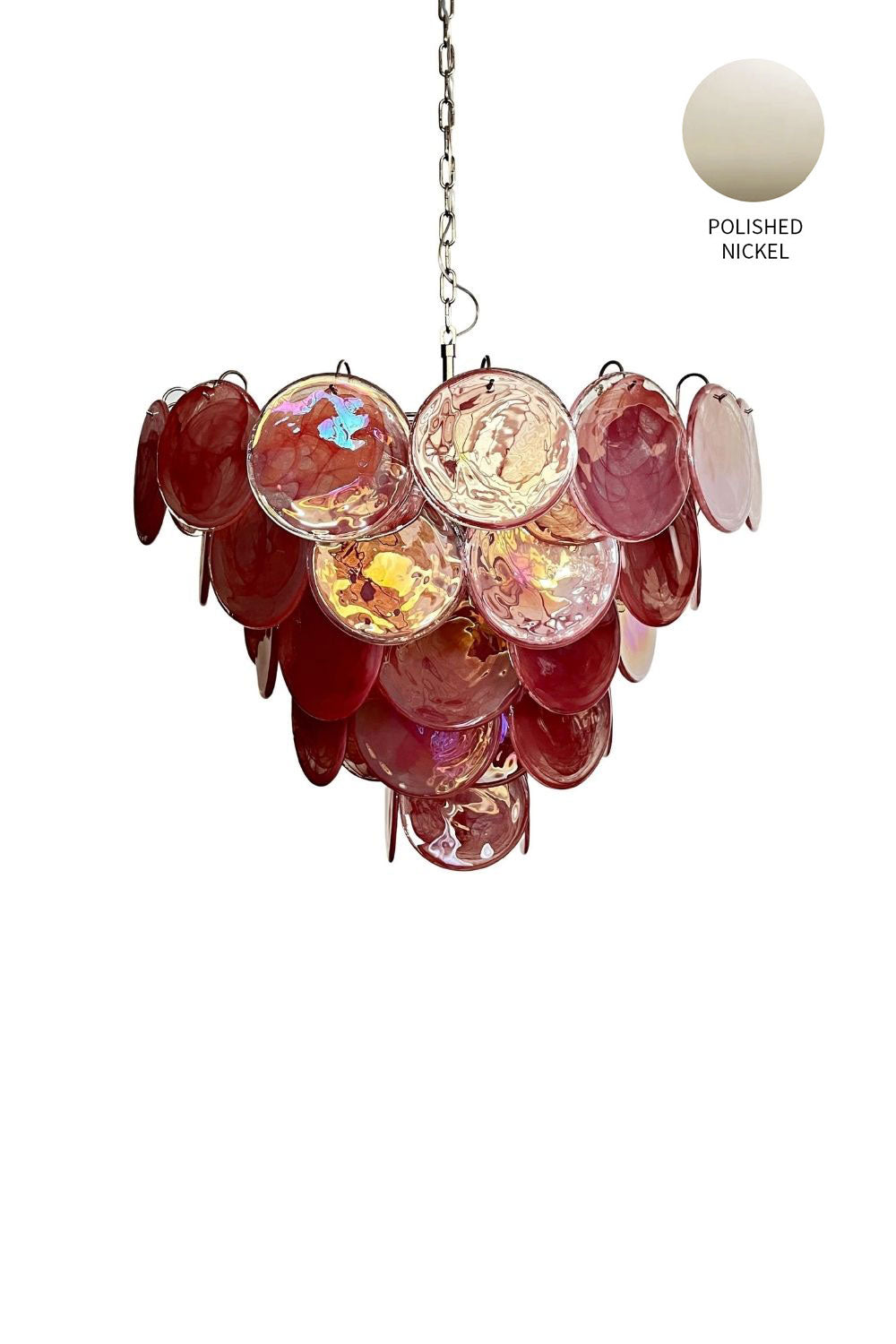 Pink Glass High Quality Art Iridescent Chandelier - view 29 | everlamps