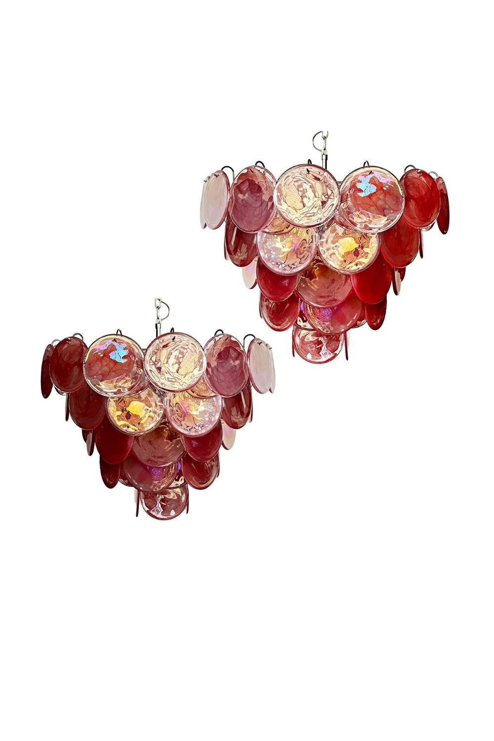 Pink Glass High Quality Art Iridescent Chandelier - view 26 | everlamps