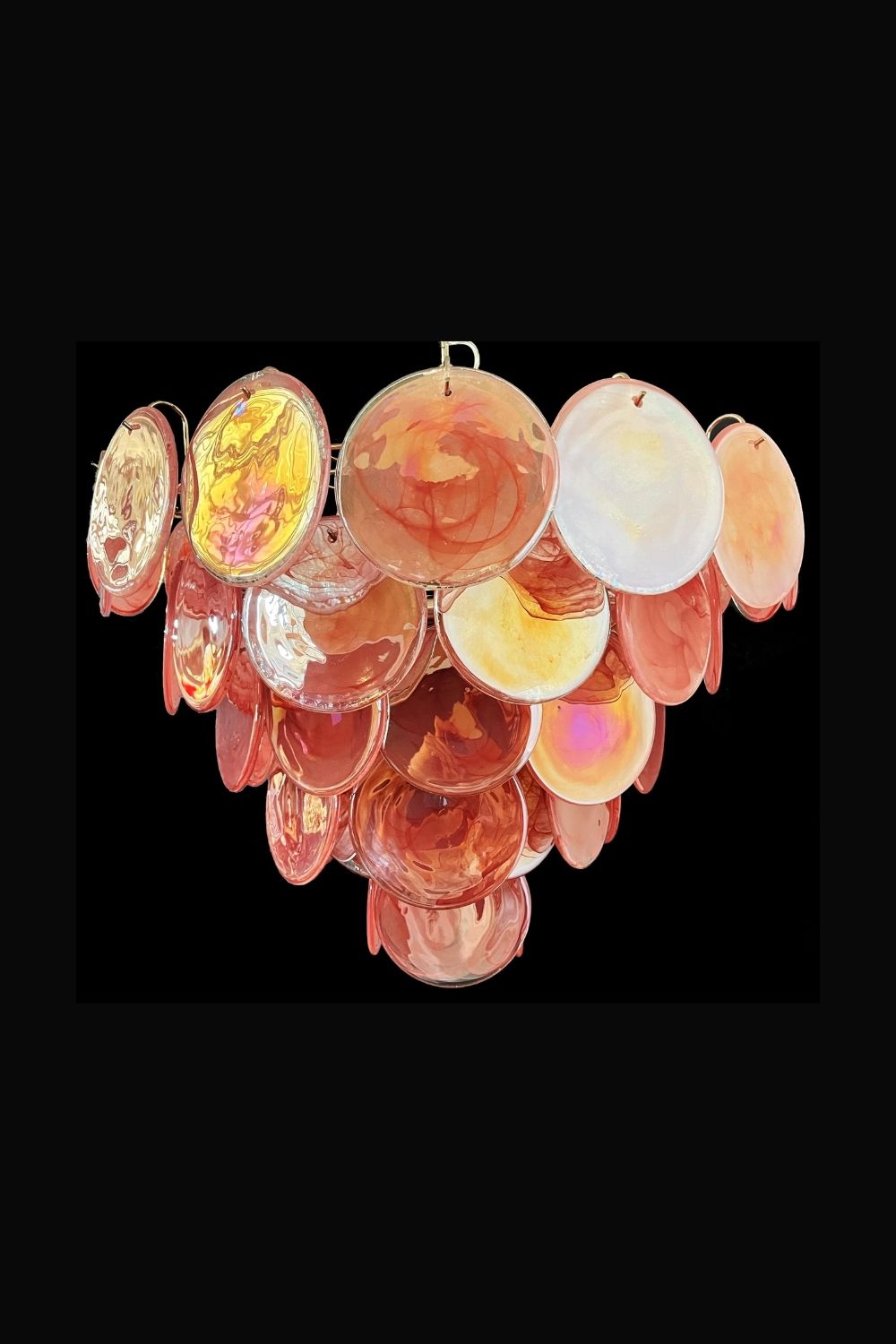 Pink Glass High Quality Art Iridescent Chandelier - view 18 | everlamps