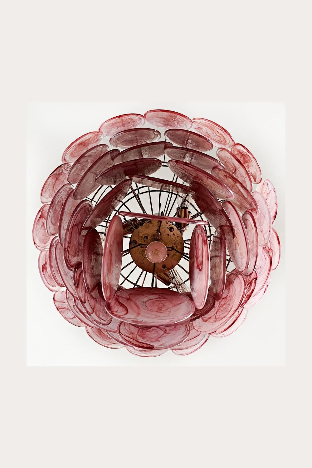 Pink Glass High Quality Art Iridescent Chandelier - view 25 | everlamps