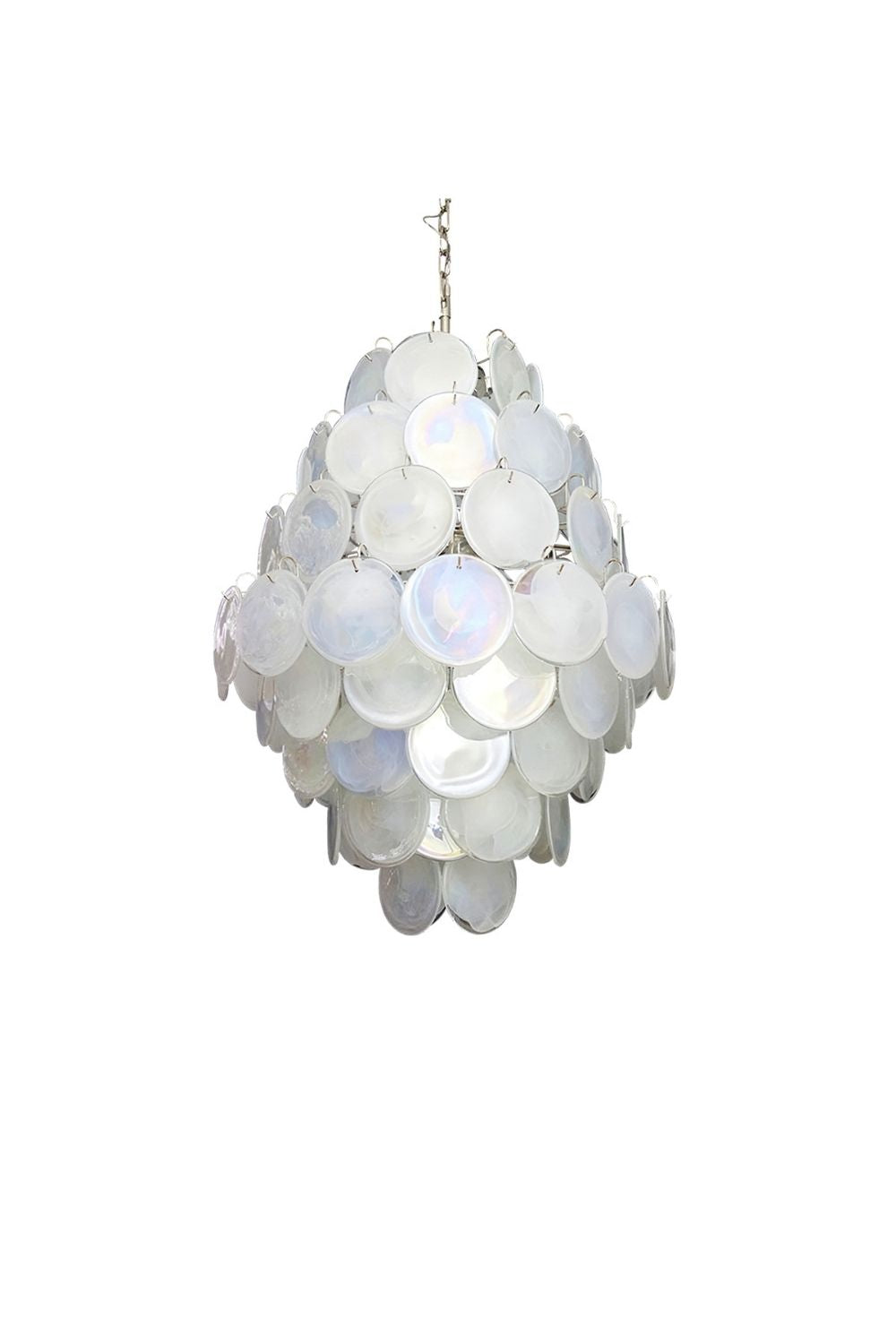 Wonderful Vintage Art White Discs Chandelier | everlamps