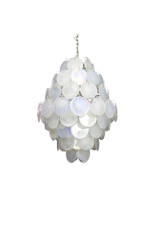 Wonderful Vintage Art White Discs Chandelier | everlamps