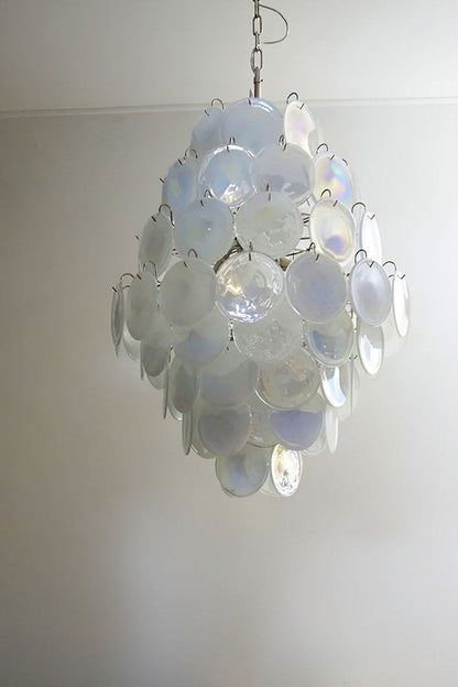 Wonderful Vintage Art White Discs Chandelier - view 15 | everlamps