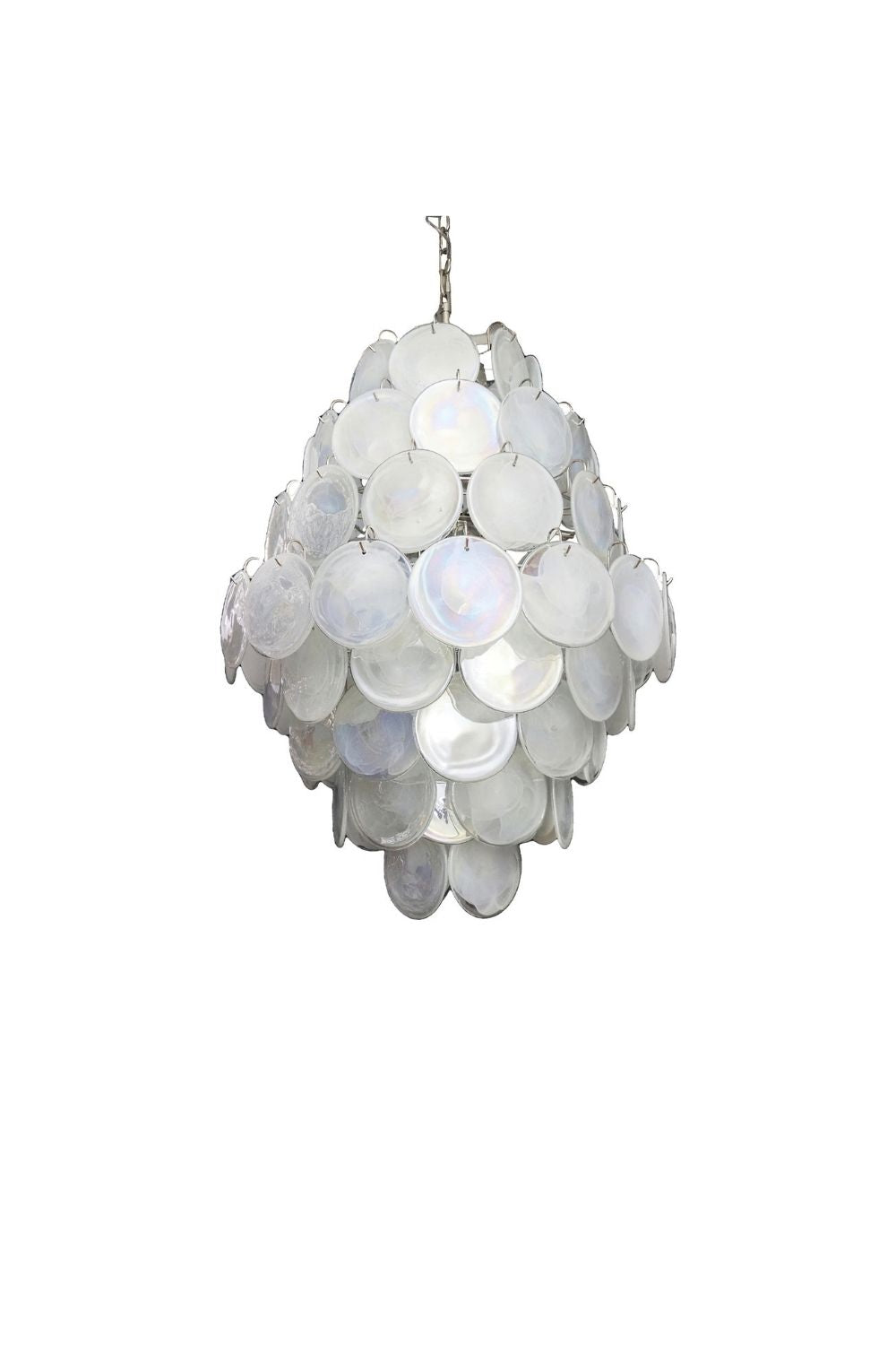 Wonderful Vintage Art White Discs Chandelier - view 24 | everlamps